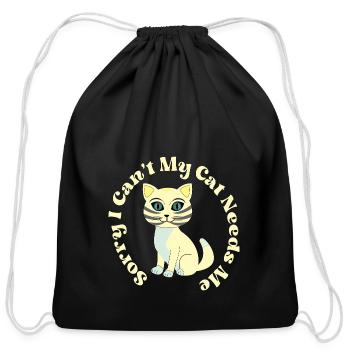 Kagami Cat, The Cutest Cat in the Mirror - Cotton Drawstring Bag - black - Front
