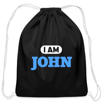 John Name Saying for proud Johns - Cotton Drawstring Bag - black - Front