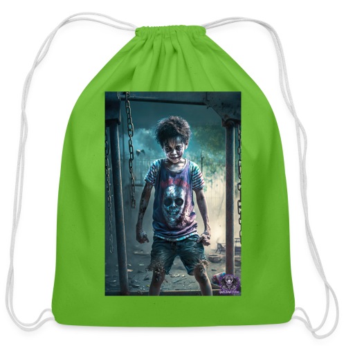 Zombie Kid Playground B11: Zombies Everyday Life - Cotton Drawstring Bag