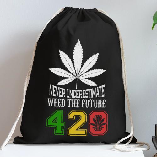 Chuckling 420 Future of Herb Weed Marijuana Design - Cotton Drawstring Bag