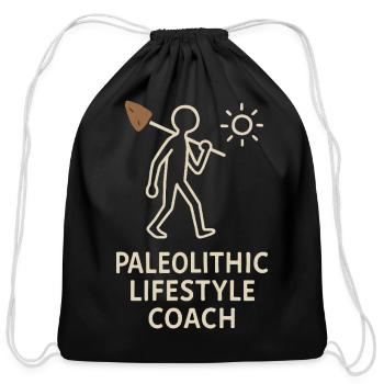 Prehistoric Homo Habilis Stone Tools - Cotton Drawstring Bag - black - Front