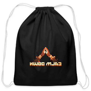 Calm Down! Mirror Image: cool reverse typography - Cotton Drawstring Bag - black - Front
