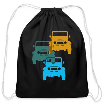 Classic Toyota FJ40 Land Cruiser Grills T-Shirt - Cotton Drawstring Bag - black - Front