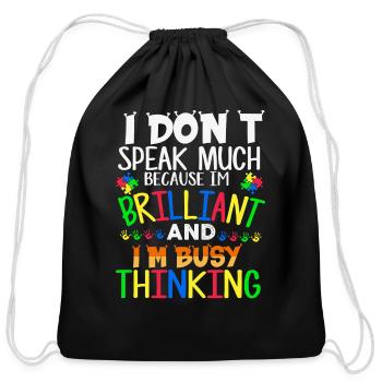I Dont Speak Much T-Shirt - Cotton Drawstring Bag - black - Front