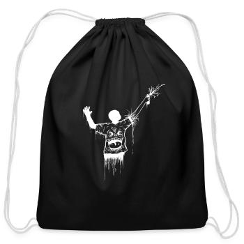 Spray Face White - Cotton Drawstring Bag - black - Front