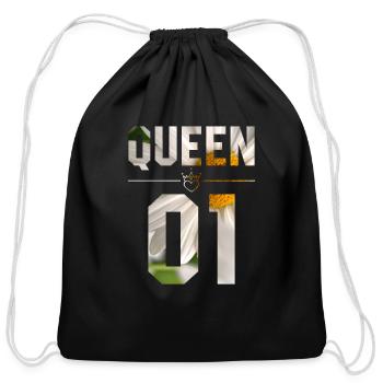 FLOWER KING AND QUEEN 01 - Cotton Drawstring Bag - black - Front