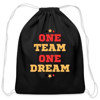one team one dream Football fans gifts - Cotton Drawstring Bag - black - Front