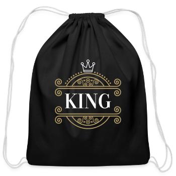 King - Cotton Drawstring Bag - black - Front