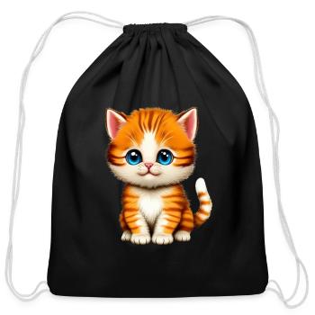 Adorable Orange Kittens - Cotton Drawstring Bag - black - Front