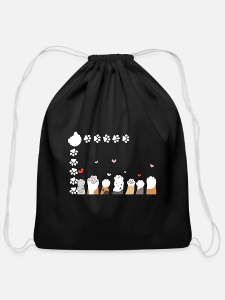 Meow Acc - Cotton Drawstring Bag - black