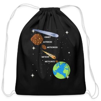 Difference Space Objects Comet Meteorite Meteor - Cotton Drawstring Bag - black - Front