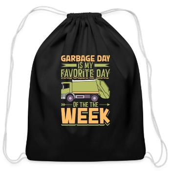 Garbage Trucks Recycling Garbage Truck Driver - Cotton Drawstring Bag - black - Front