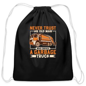 Garbage Trucks Recycling Garbage Truck Driver - Cotton Drawstring Bag - black - Front