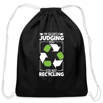 Garbage Trucks Recycling Garbage Truck Driver - Cotton Drawstring Bag - black - Front