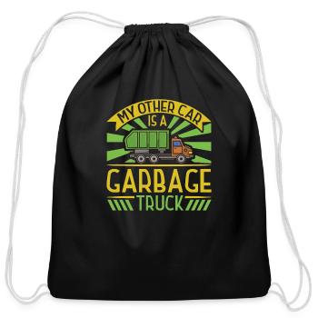 Garbage Trucks Recycling Garbage Truck Driver - Cotton Drawstring Bag - black - Front