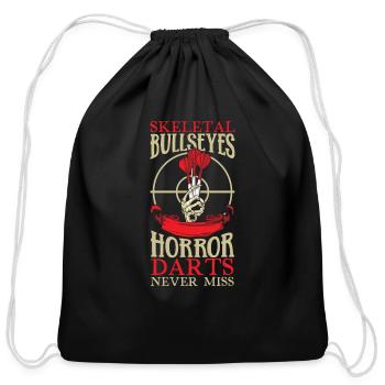 Scary Darts Darts Player Dartboard Darts board - Cotton Drawstring Bag - black - Front