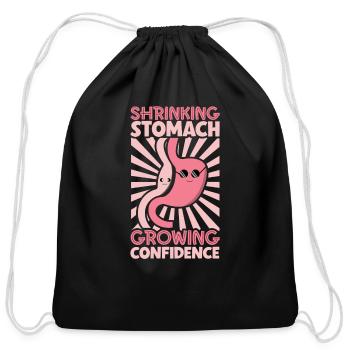 Gastric Sleeve Surgery Gastrectomy Weight Loss - Cotton Drawstring Bag - black - Front