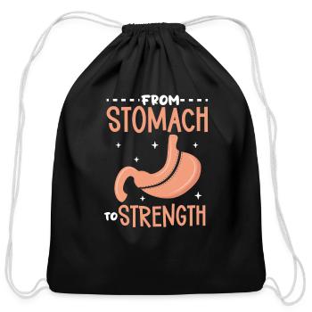 Gastric Sleeve Surgery Gastrectomy Weight Loss - Cotton Drawstring Bag - black - Front