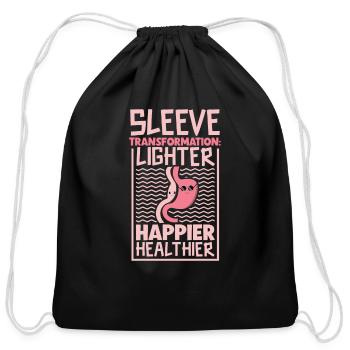 Gastric Sleeve Surgery Gastrectomy Weight Loss - Cotton Drawstring Bag - black - Front