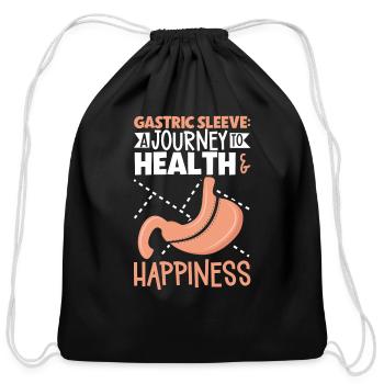Gastric Sleeve Surgery Gastrectomy Weight Loss - Cotton Drawstring Bag - black - Front