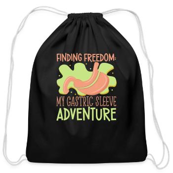 Gastric Sleeve Surgery Gastrectomy Weight Loss - Cotton Drawstring Bag - black - Front