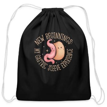 Gastric Sleeve Surgery Gastrectomy Weight Loss - Cotton Drawstring Bag - black - Front