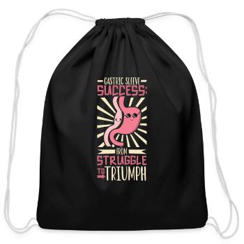 Gastric Sleeve Surgery Gastrectomy Weight Loss - Cotton Drawstring Bag - black - Front