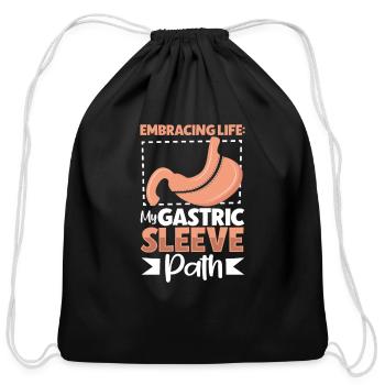 Gastric Sleeve Surgery Gastrectomy Weight Loss - Cotton Drawstring Bag - black - Front