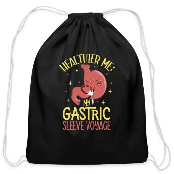Gastric Sleeve Surgery Gastrectomy Weight Loss - Cotton Drawstring Bag - black - Front