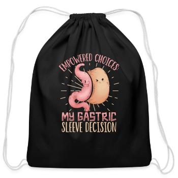 Gastric Sleeve Surgery Gastrectomy Weight Loss - Cotton Drawstring Bag - black - Front