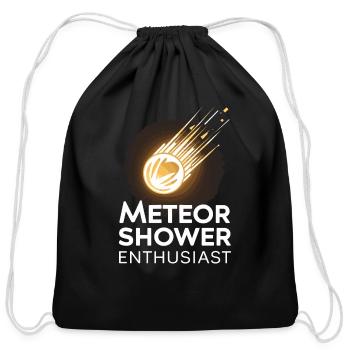 Stargazing Adventures Under the Meteor Shower - Cotton Drawstring Bag - black - Front