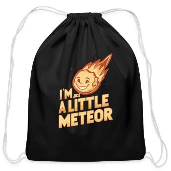 Stargazing Adventures Under the Meteor Shower - Cotton Drawstring Bag - black - Front