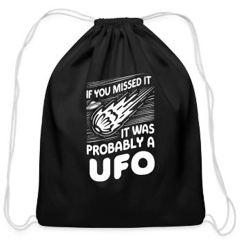 Stargazing Adventures Under the Meteor Shower - Cotton Drawstring Bag - black - Front