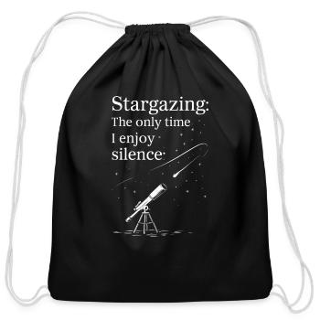 Stargazing Adventures Under the Meteor Shower - Cotton Drawstring Bag - black - Front