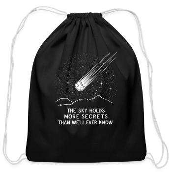Stargazing Adventures Under the Meteor Shower - Cotton Drawstring Bag - black - Front