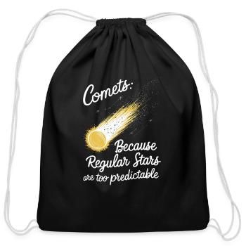 Stargazing Adventures Under the Meteor Shower - Cotton Drawstring Bag - black - Front