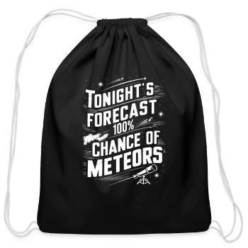 Stargazing Adventures Under the Meteor Shower - Cotton Drawstring Bag - black - Front