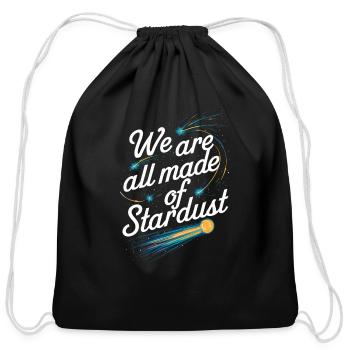 Stargazing Adventures Under the Meteor Shower - Cotton Drawstring Bag - black - Front