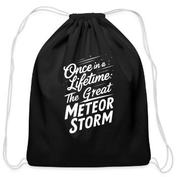 Stargazing Adventures Under the Meteor Shower - Cotton Drawstring Bag - black - Front