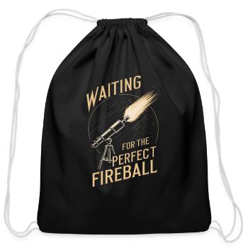 Stargazing Adventures Under the Meteor Shower - Cotton Drawstring Bag - black - Front
