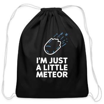 Stargazing Adventures Under the Meteor Shower - Cotton Drawstring Bag - black - Front