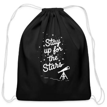 Stargazing Adventures Under the Meteor Shower - Cotton Drawstring Bag - black - Front