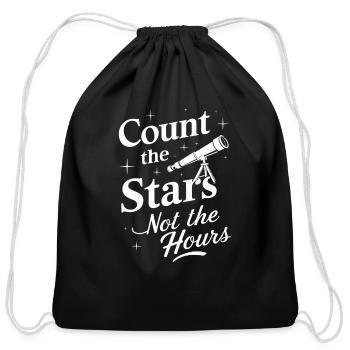 Stargazing Adventures Under the Meteor Shower - Cotton Drawstring Bag - black - Front