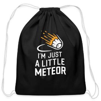 Stargazing Adventures Under the Meteor Shower - Cotton Drawstring Bag - black - Front