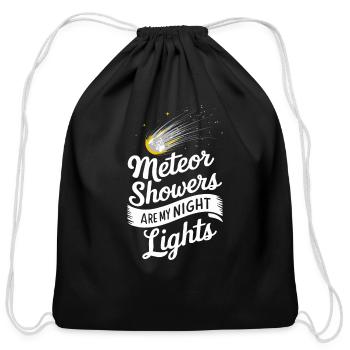 Stargazing Adventures Under the Meteor Shower - Cotton Drawstring Bag - black - Front