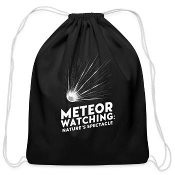 Stargazing Adventures Under the Meteor Shower - Cotton Drawstring Bag - black - Front
