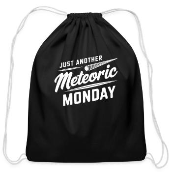 Stargazing Adventures Under the Meteor Shower - Cotton Drawstring Bag - black - Front