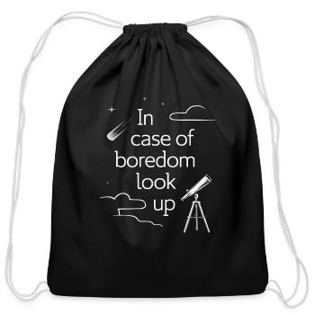 Stargazing Adventures Under the Meteor Shower - Cotton Drawstring Bag - black - Front