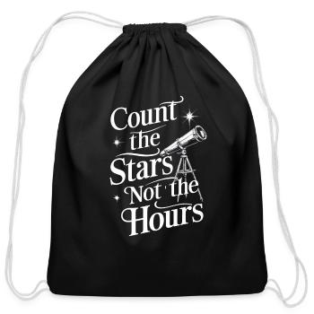 Stargazing Adventures Under the Meteor Shower - Cotton Drawstring Bag - black - Front