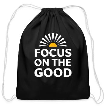 Harness Positivity And Mental Well-Being Through - Cotton Drawstring Bag - black - Front